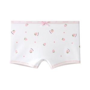 Miiow | Antibacterial Pure Cotton Underwear For Girls Childrens Boxer Briefs Flat Angle Four Corner Pants Suitable For Ages 6-14