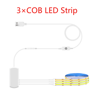 6/5/4/3/2/1 Pcs 5V USB COB LED Strip Light With Touch Dimmer Switch Kit For Acoustic Panel Shelf Under Cabinet Lighting