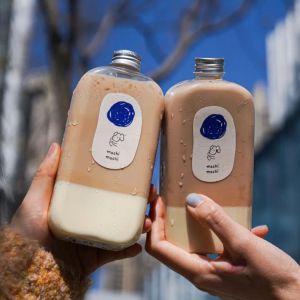 2Pcs 400ML PET Plastic Bottle Aluminum Cap Milk Tea Cup Beverage Bottle Juice Bottle