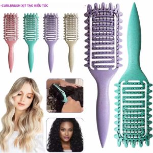 Bàn Chải Tạo Kiểu Tóc Xoăn Lông Lợn Tự Nhiên Loại Bỏ Rối Dành Cho Nữ Tạo Kiểu Và Định Hình Tóc Xoăn Dụng Cụ Massage Da Đầu