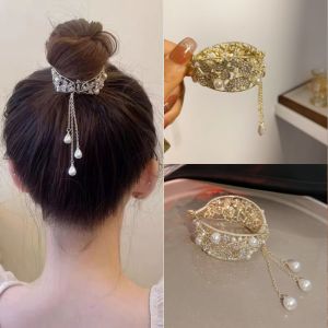 Tassel Hair Clip Top Ponytail Hairpin Hair Claw Clips for Bun Butterfly Ponytail Clips Pearl Bud Hairclip for Women Hair Accessories