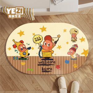Quick Dry Absorbent Bathroom Mat Starman Silicon Dinosaur Foot Pad Non Slip Door Mat for Home Use in Bathroom Entrance