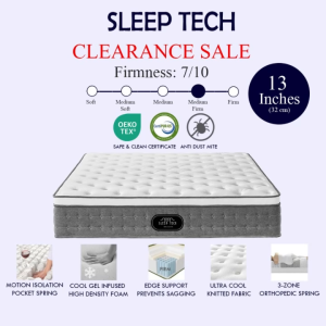 Hotel Luxury Pocket Spring 13 Inches Mattress - Memory Foam Cooling Single Mattress Queen Size Mattress King Mattress