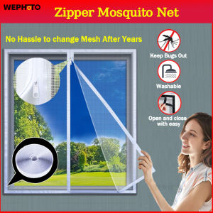 ตาข่ายกรองแสงหลายขนาดพร้อมซิปมุ้งกันยุงซิปติดด้วยตนเองสำหรับหน้าต่างตาข่ายม่านประตูป้องกันมุ้งลวดติดหน้าต่างกันยุง