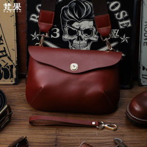 กระเป๋าสะพายข้างสะพายไหล่เดียวหนังวัวแฮนด์เมดกระเป๋าคลัทช์กระเป๋าใบเล็กหนังวัวชั้นดีแนววินเทจสำหรับผู้ชายและผู้หญิงกระเป๋าแมสเซนเจอร์แฟชั่นเรียบง่ายสำหรับวัยรุ่น