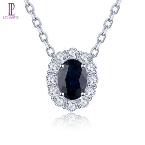 Lohaspie เครื่องประดับ925แท้จี้แซปไฟร์ธรรมชาติจี้เงินแท้อัญมณีตัดรูปไข่จี้แหวนอัญมณีไพลินสำหรับผู้หญิงสีน้ำเงินแซฟไฟร์ต่างหูแอเมทิสต์ดั้งเดิม