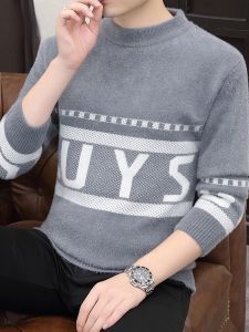 ROMON | Lomond Mens Half High Collar Sweater Autumn Winter New Fashion Loose Casual Mink Velvet Thickened Knitted Base Shirt