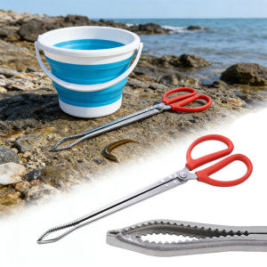 Heavy Duty Anti-Slip Garbage Tongs Multi-Color Crab Catching Tool Long Fish Catcher Loach Pliers For Outdoor Professional HD