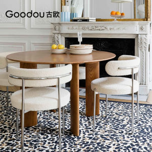 Nordic Minimalist Bell Chair Designer Luxury Dining Chair French Style Table Chair Makeup Chair Artistic Style Versatile Wood Material