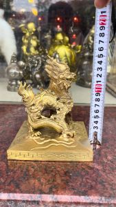 Tượng rồng bằng đồng phong thủy cao 15cm ngang 13cm nặng 14kg