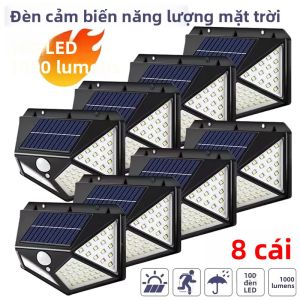 Đèn Năng Lượng Mặt Trời Ngoài Trời 100LED 3 Chế Độ Cảm Biến Chuyển Động Chiếu Sáng An Ninh 270 °   Góc Cho Hàng Rào Sân Vườn Sân Sau Cửa Trước Không Dây IP65 Chống Nước