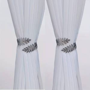 2-Piece Set of Light Luxury and Elegant Style Leaf Curtain Tiebacks Creative Curtain Rings Window Decoration Accessories