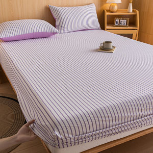 Pure Cotton Washed Bedding Protector Full Cover Anti-Slip Mattress Sheet Set Three Pieces Comfortable Skin-Friendly Quilt Cover