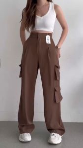 Celana Cargo Wanita Highwaist Bonnie Cargo Pants Celana Kargo Wanita