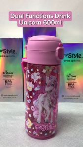 My Style TM 1311 B Dual Functions Drink TRITAN Bottle 600ml for Junior Girls -  Botol Minum Dual Fungsi Anak Perempuan