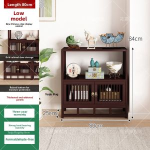 Chinese Style Multi-Layer Storage Rack Display Stand Tea Set Placement Shelf Floor-Standing Miscellaneous Items Organizer