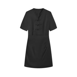 Đầm Cheongsam Cổ V Ôm Dáng Mới Phong Cách Trung Quốc