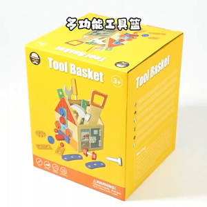 [SG Stock]Kids Wooden Construction Tools Kit House Toy Set Toddler/Children Repair ToolBox Basket (32 PCS)