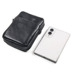 For iPhone Duo Zipper Phone Pouch PU Leather Phone Waist Bag With Detachable Shoulder Strap For Samsung Z Fold 8