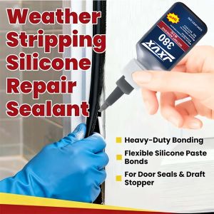 JXVX Repairing Sealant on Weatherstripping Neutral Silicone Structural Adhesive Weatherproof for Wall Door Window Crack Repair