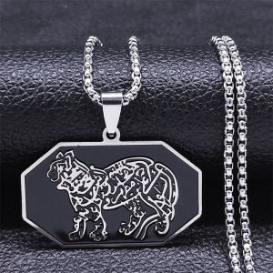 Arabic Sword Stainless Steel Necklaces Chain for Men Imam Ali Sword Muslim Islam Knife Necklace Pendant Islamic Jewelry N558S01