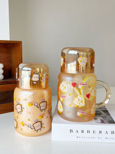 Large Capacity Glass Juice Cup Set One Pot One Cup Cold Brew Fruit Tea Cup for Cold Drinks Japanese Style round Shape Heat Resistant