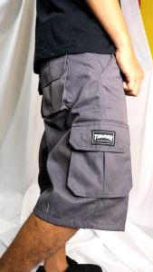 Celana Cargo Pendek Trasher Casual Pria Abu-Abu Bahan Tebal Nyaman Dipakai Size 28-38