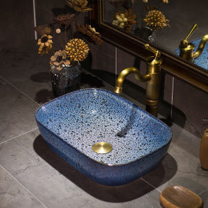 Table Basin Kiln Baked Small Donggua Antique Art Basin Household Washbasin Ceramic Basin Bathroom Wash Inter-Platform Basin