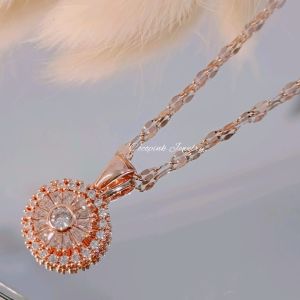 Kalung Titanium Anti Karat Liontin Permata Terlaris Cocopink Jewelry