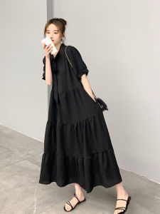 Váy Dài Mùa Hè Cho Phụ Nữ Mang Thai Bằng Chiffon Cỡ Lớn Rộng Rãi Váy Dài Vừa Phải Phong Cách Hàn Quốc Váy Dài Cho Phụ Nữ Béo Phì