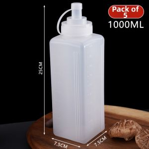 Commercial Thickened Wide Mouth Plastic Sauce Dispensing Bottle