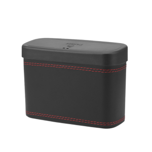Multi-functional car press-down storage box PU leather vehicle trash can seat back and door hanging storage box press-down