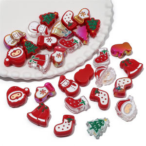 2pcs Acrylic Christmas Series Oil Drops Beads For DIY Necklace Bracelet Keychain Jewelry Making