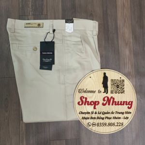 Quần kaki 2 li nam trung niên túi thẳng dáng thụng cao cấp mềm đẹp ẢNH THẬT