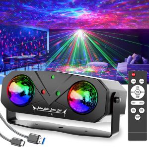 Party Light Disco Ball Light Dj Light Disco Light Ocean Light Star Light Projector Dance Light Sound Activated with Remote Contr