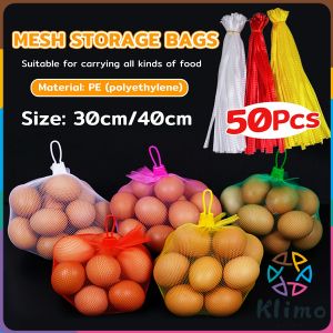 Klimo Mesh Storage Bags Egg Packaging Bag Reusable Net Bags Storage Fruits Seafood 50pcs