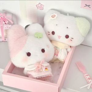 Cute Cartoon Stuffed Toys New Product Girl Heart Pendant Plush Doll Fish Cake Cat & Lucky Rabbit Cute Cartoon Doll Doll Toy Gift