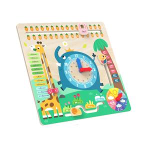 Goryeobaby Calendar Clock Puzzle Board Kids Learning Time Clock Cognition Primary School Teaching Aids Early Education Toys