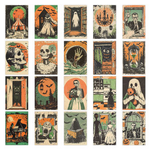20 Chiếc Ma Quái Bộ Xương Halloween Bưu Thiếp Tác Phẩm Nghệ Thuật Cho Ngôi Nhà Ma Ám Trang Trí Tường Tiệc Halloween Tạo Kiểu Tiếp Liệu
