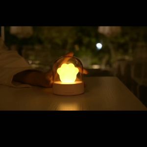 Kotak musik Lampu tidur kaki kucing lampu hias Baterai isi ulang