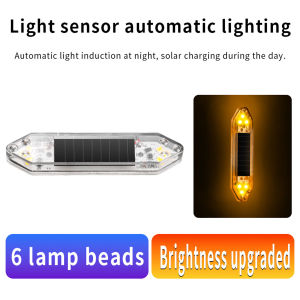 KEVANLY | 1X Mini LED Solar Power Car Anti Rear End Collision LED Flashing Light No Wiring Car Electric Motorcycle Anti-Theft Caution Lamp