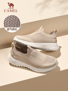 Camel Mens Slip-On Sports Shoes Comfortable Breathable Mesh Anti-Odor Casual Walking Shoes for Dad Autumn New Arrival