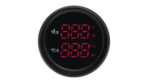 RYSJM | 2in1 52mm Dual Gauge with Alarm Oil Pressure Metet 10 Bar 145 PSI Oil Temperature Gauge 50~150 C 122-302 F Oil Temp Press Sensor