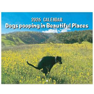 1/2 PCS Pooping Dog Calendar 2026 Large Monthly Grid Planning With Important Note Space Funny Gifs For Dogs Lovers Home Decora