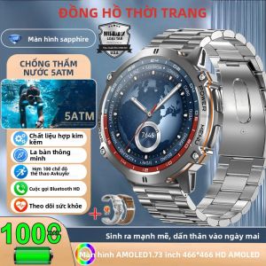 Đồng Hồ Thông Minh Quân Sự T-Rex3 Dành Cho Nam Màn Hình AMOLED HD 1.73 Inch Pin 1000mAh Gọi Bluetooth Chống Nước 5ATM Tích Hợp La Bàn Và Theo Dõi Sức Khỏe