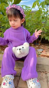 setelan anak perempuan 2-12 tahun Setelan Celana dan Cardigan Rajut Anak Perempuan Aurel Joly Set