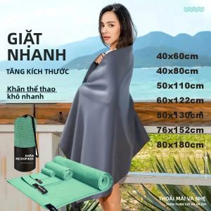 Khăn Thể Thao Microfiber Siêu Thấm Nhẹ Nhanh Khô Để Chạy Bộ Tập Yoga Thể Dục Bóng Rổ Cắm Trại Đi Bộ Đường Dài Đi Biển Bơi