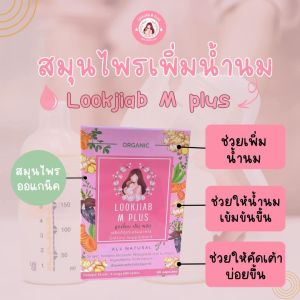 สมุนไพรเพิ่มน้ำนม Lookjab M plus { 1กล่อง 30 แคปซูล } สำหรับแม่แม่ที่น้ำนมไม่ค่อยมีเยอะ