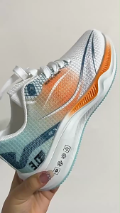 Tambay Mens Performance Running Shoes - Breathable Mesh Upper Waterproof Wear-Resistant Sneakers- Black/Orange/Blue