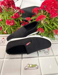 Giày lười vãi nam cao cấp phom đẹp họa tiết kẻ sọc mẫu mới nhất hiện nay mã LV14